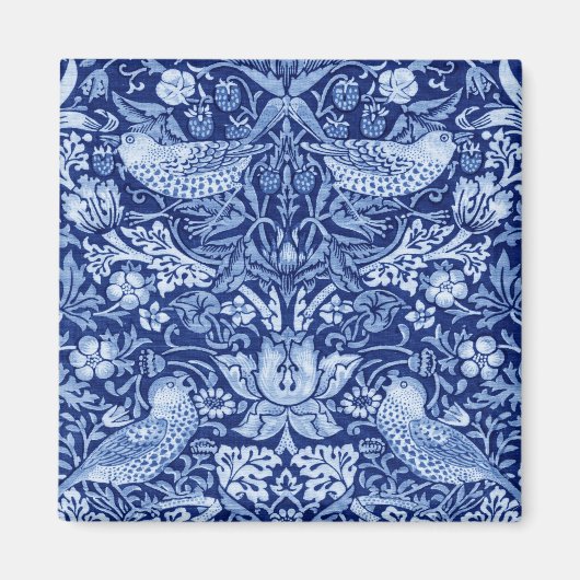 Aimant Monotone bleu de fraises Thief, William Morris (Devant)