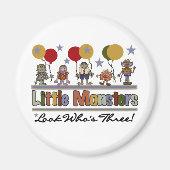 Aimant Monster 3ème anniversaire Tshirts et cadeaux (Devant)