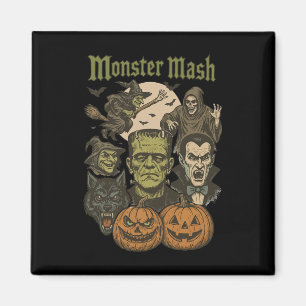 Aimant Monster Mash Retro Halloween Funny Monster Éffraya