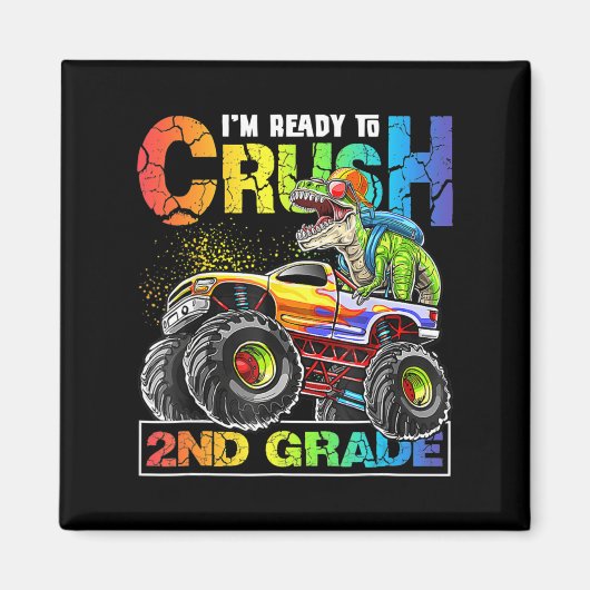 Aimant Monster Truck Crush 2e grade Dinosaur Boys Retour (Devant)