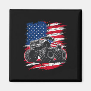 Aimant Monster Truck Drapeau Américain Usa Pour Femmes Fi