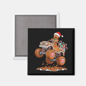Aimant Monster Truck Gingerbread Man Funny Christmas Baki (Recto/Verso)