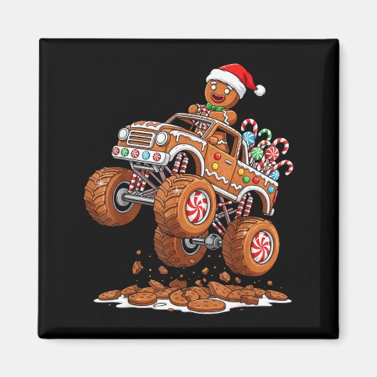 Aimant Monster Truck Gingerbread Man Funny Christmas Baki (Devant)