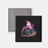 Aimant Monster Truck Unicorn Anniversaire Party Monster T (Recto/Verso)