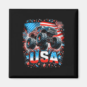 Aimant Monster Truck Usa Drapeau Américain 4 Juillet