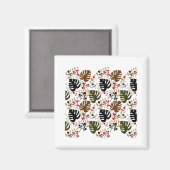Aimant Monstera Feuilles et brindilles (Recto/Verso)