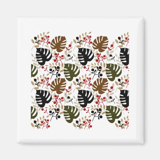 Aimant Monstera Feuilles et brindilles (Devant)