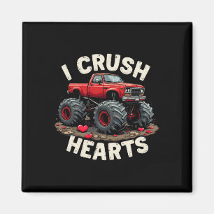 Aimant Monstre camion de la Saint-Valentin J'écrase les c