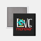 Aimant Monstre de la Saint-Valentin d'amour mignon (Recto/Verso)