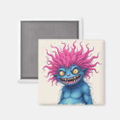 Aimant Monstre effrayant rose Haired (Recto/Verso)