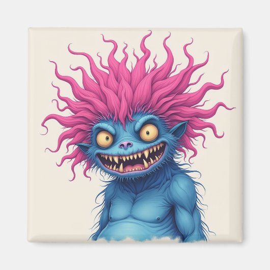 Aimant Monstre effrayant rose Haired (Devant)