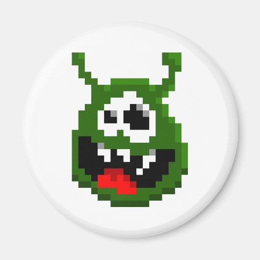 Aimant Monstre Vert - Pixel Art (Devant)