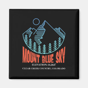 Aimant Mont Blue Sky Colorado Montagne de ski Skieur