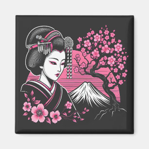 Aimant Mont Fuji de Geisha japonais Fleur de cerisier jap