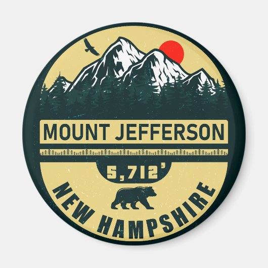 Aimant Mont Jefferson Nh Retro Sunset Souvenirs 60s (Devant)