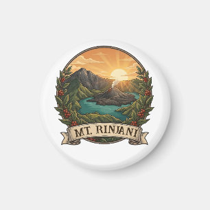 Aimant Mont Rinjani vintage Indonésie Volcan Rétro