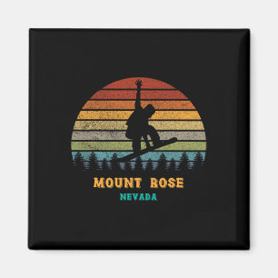 Aimant Mont Rose Tahoe Nevada Vintage Sun Snowboard S