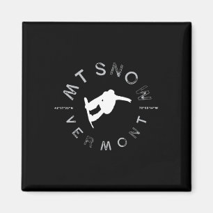 Aimant Mont Snow Vermont Graphisme Vintage Snowboard T Sh