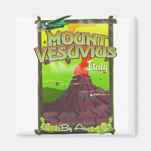 Aimant Mont Vésuve volcan italien dessin animé