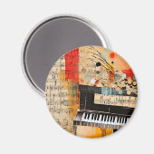 Aimant Montage de piano abstrait art (Recto/Verso)
