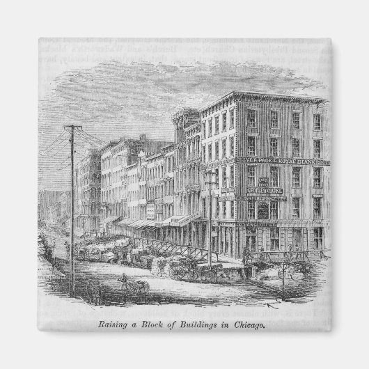 Aimant Montage d'un pâté de maisons à Chicago (Devant)