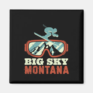 Aimant Montagne Des Neiges Montana Ski Vintage Rétro Et S