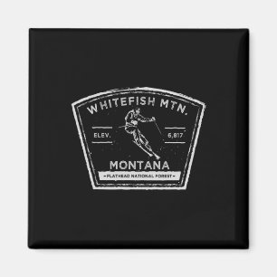 Aimant Montagne Whitefish Montana Neige Ski