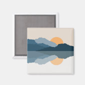 Aimant Montagnes bleues reflétées dans le lac (Recto/Verso)