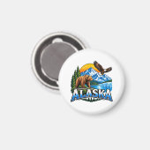 Aimant Montagnes d'Alaska et ours (Recto/Verso)