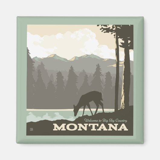 Aimant Montana | Bienvenue dans Big Sky Country (Devant)
