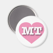 Aimant Montana Coeur rose - J'aime MT (Recto/Verso)