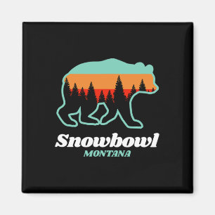 Aimant Montana Snowbowl Ski Snowboarding Ours