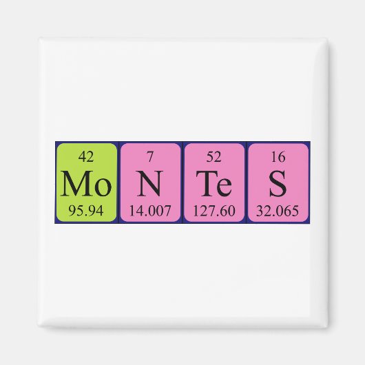 Aimant Monte l'aimant de nom de table périodique (Devant)