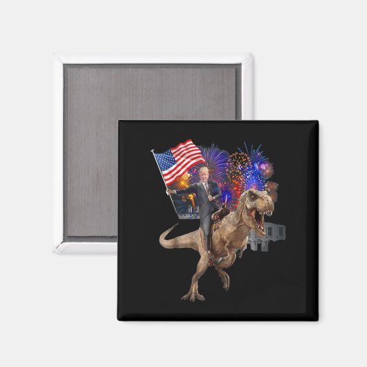 Aimant Monter Un Dinosaure T-rex Soutenir Trump 2020 (Recto/Verso)