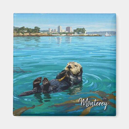 Aimant Monterey Bay Sea Otter California Travel (Devant)