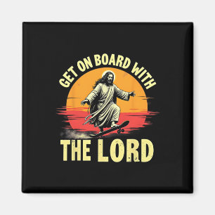 Aimant Montez à Bord Avec Le Seigneur Christ Skateboardin