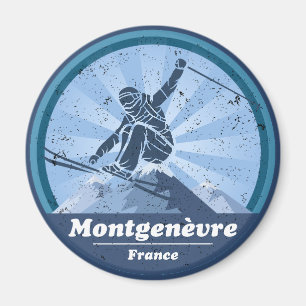 Aimant Montgenèvre Station de ski - Skieur