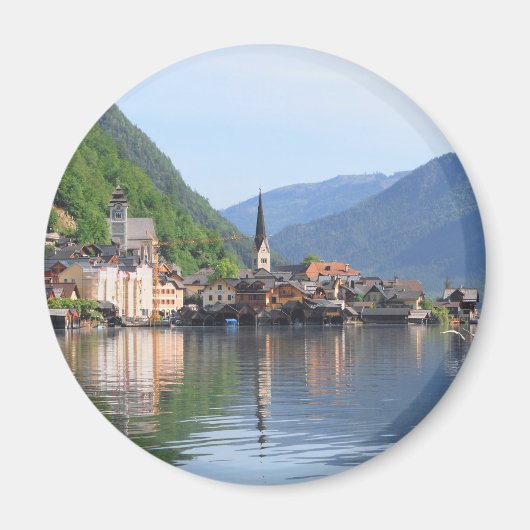 aimant montrant Hallstatt ville et lac, Autriche (Devant)
