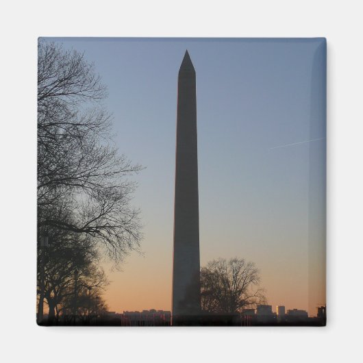 Aimant Monument Washington au coucher du soleil à DC (Devant)
