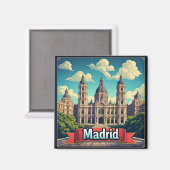 Aimant 🧲 Monuments de Madrid Souvenir de voyage Espagne (Recto/Verso)