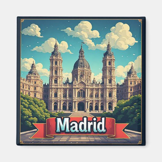 Aimant 🧲 Monuments de Madrid Souvenir de voyage Espagne (Devant)