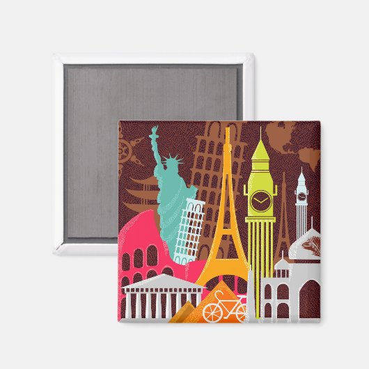 Aimant Monuments internationaux (Recto/Verso)