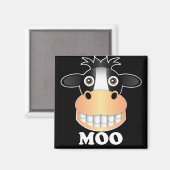 Aimant Moo - d'aimant Carré de 2 pouces (Recto/Verso)