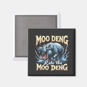 Aimant Moo Deng Ride Moo Deng Funny Hippo (Recto/Verso)