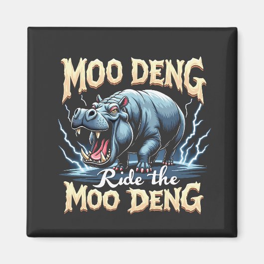 Aimant Moo Deng Ride Moo Deng Funny Hippo (Devant)