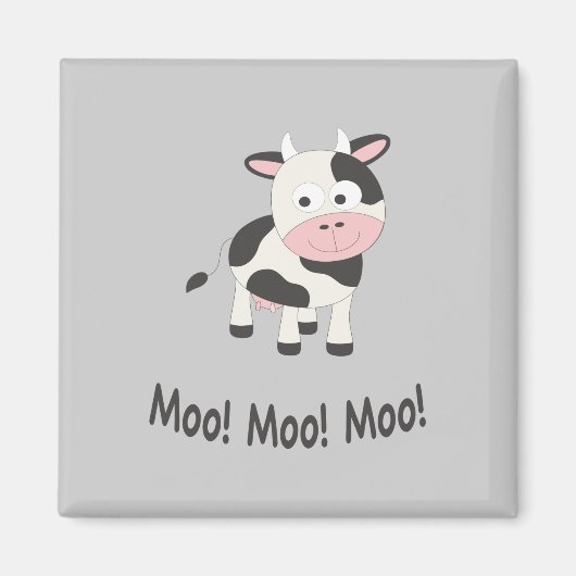 Aimant Moo Moo Moo Cute Cartoon Vache (Devant)