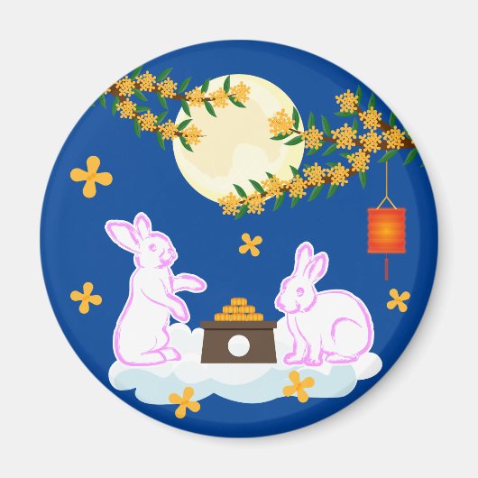 Aimant Moon Rabbit Mooncake Osmanthus (Devant)