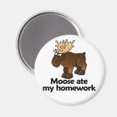Aimant Moose a mangé mes devoirs (Recto/Verso)
