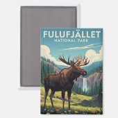 Aimant Moose in Fulufjället Parc national Suède Voyage (Recto/Verso)