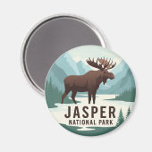 Aimant Moose in Jasper Parc national du Canada Voyage au (Recto/Verso)